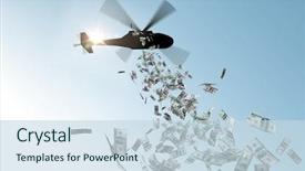  Presentation with monetary policy - Theme with finance economy and monetary policy background and a sky blue colored foreground