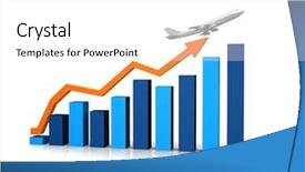  Presentation with statistic - PPT theme enhanced with finance factor - rising statistic background and a  colored foreground