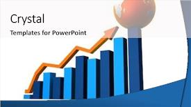  Presentation with statistic - Amazing presentation theme having finance factor - rising statistic backdrop and a  colored foreground