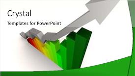  Presentation with statistics - Presentation theme enhanced with finance factor - rising statistics background and a  colored foreground