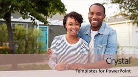  Presentation with african american black couple - Amazing slides having finance free - african american couple look backdrop and a coral colored foreground