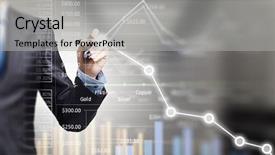  Presentation with sales - Presentation design having finance graphic - average sales report background and a light gray colored foreground