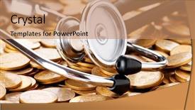  Presentation with healthcare - Presentation enhanced with finance health - concept of expensive healthcare background and a coral colored foreground