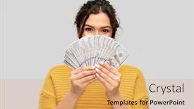  Presentation with investment money - Slide set consisting of finance-investment-and-saving-concept background and a yellow colored foreground