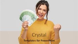  Presentation with investment money - Beautiful slides featuring finance-investment-and-saving-concept backdrop and a yellow colored foreground