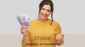  Presentation with investment money - Beautiful presentation theme featuring finance-investment-and-saving-concept backdrop and a yellow colored foreground