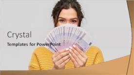  Presentation with investment money - Presentation with finance-investment-and-saving-concept background and a light gray colored foreground