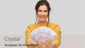  Presentation with investment money - Cool new presentation design with finance-investment-and-saving-concept backdrop and a coral colored foreground