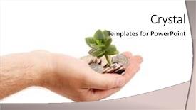  Presentation with growing tree - Audience pleasing slide set consisting of natural growth - hand with tree growing backdrop and a  colored foreground