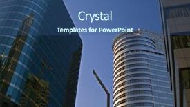  Presentation with office buildings - Slide set featuring  background and a  colored foreground