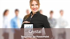  Presentation with business growth - Theme having finance manager - businesswoman showing the business growth background and a  colored foreground