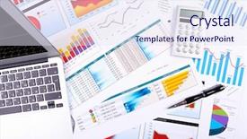  Presentation with finance - Beautiful slides featuring happy smiling child enjoys listens to music in headphones over colorful orange background backdrop and a yellow colored foreground