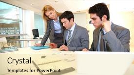  Presentation with project - Slides consisting of finance manager - group of people on business background and a lemonade colored foreground