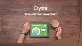  Presentation with online banking - Audience pleasing slide deck consisting of finance manager - online banking concept man using backdrop and a violet colored foreground