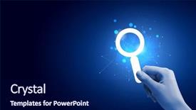  Presentation with digital finance - PPT theme featuring finance market - close up of male hand background and a navy blue colored foreground