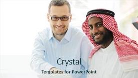  Presentation with black men - Audience pleasing slides consisting of finance middle east - arabic black and caucasian men backdrop and a lemonade colored foreground