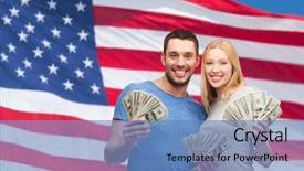  Presentation with finance - Amazing slide set having finance money and family concept backdrop and a teal colored foreground