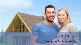  Presentation with piggy bank - Beautiful slides featuring finance money and family concept backdrop and a teal colored foreground