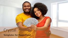  Presentation with mortgage - Cool new slide deck with finance-mortgage-and-real-estate backdrop and a gold colored foreground