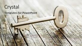  Presentation with safe - Amazing PPT theme having finance mystery - one safe key on old backdrop and a light gray colored foreground