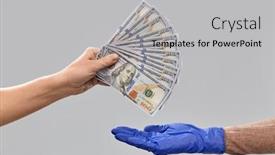  Presentation with medical hand - Cool new slide deck with finance-payment-and-pandemic-concept backdrop and a light gray colored foreground