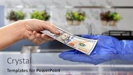  Presentation with grocery store - Cool new slide deck with finance-payment-and-pandemic-concept backdrop and a seafoam green colored foreground