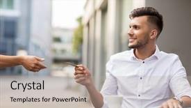  Presentation with payment - Audience pleasing theme consisting of finance payment cash free backdrop and a mint green colored foreground