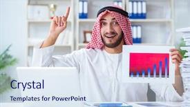  Presentation with doing the right thing - Beautiful PPT layouts featuring finance plot - arab businessman working backdrop and a sky blue colored foreground
