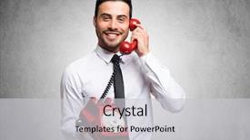  Presentation with concrete - Slides having finance red grey - businessman talking on the phone background and a  colored foreground