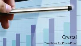  Presentation with comparison - Presentation design enhanced with comparison chart - pointing graph on computer monitor background and a light blue colored foreground