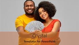  Presentation with saving - Colorful presentation theme enhanced with finance-saving-and-people-concept backdrop and a red colored foreground