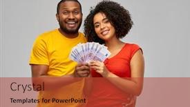  Presentation with african people - Audience pleasing theme consisting of finance-saving-and-people-concept backdrop and a red colored foreground