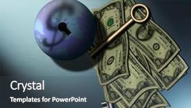  Presentation with shadow - Audience pleasing PPT theme consisting of globe money keys sign shadow backdrop and a  colored foreground