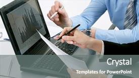  Presentation with strategy plan - Presentation theme with finance strategy - close-up of businessman explaining background and a gray colored foreground