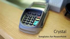  Presentation with terminal - Slides consisting of finance technology cash free background and a coral colored foreground