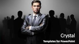  Presentation with black people workplace - Presentation design enhanced with finance wiht question mark - black silhouettes of business people background and a black colored foreground