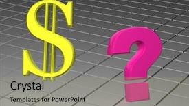  Presentation with history of dollar - Theme enhanced with finance wiht question mark - dollar 3d background and a mint green colored foreground