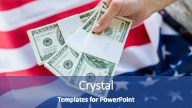  Presentation with investment money - Beautiful presentation featuring finances corruption investment and economics backdrop and a ocean colored foreground