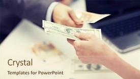  Presentation with giving - Slides with finances currency exchange rate business background and a cream colored foreground
