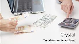  Presentation with euro - Colorful PPT theme enhanced with finances currency exchange rate technology backdrop and a white colored foreground