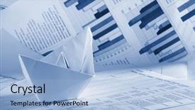  Presentation with boat - Cool new presentation design with financial accounting - business concept paper boat backdrop and a  colored foreground