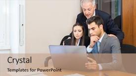  Presentation with financial accounting - PPT layouts enhanced with financial accounting - business people at work background and a  colored foreground