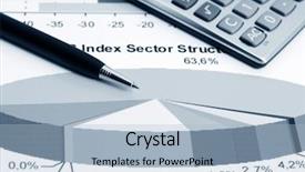  Presentation with market stock market education - Slides featuring financial accounting - stock market graphs and calculator background and a light blue colored foreground