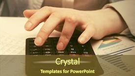  Presentation with financial accounting - Colorful slide deck enhanced with financial accounting business woman using backdrop and a tawny brown colored foreground