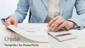  Presentation with financial accounting - Cool new presentation design with financial-accounting-business-woman-using backdrop and a light gray colored foreground