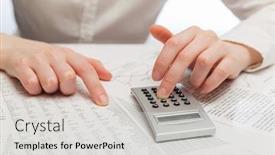  Presentation with financial accounting - Cool new presentation design with financial-accounting-business-woman-using backdrop and a light gray colored foreground