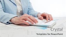  Presentation with financial accounting - Audience pleasing slide deck consisting of financial-accounting-business-woman-using backdrop and a light gray colored foreground