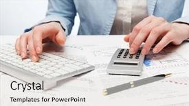  Presentation with financial accounting - PPT layouts having financial accounting business woman using background and a white colored foreground