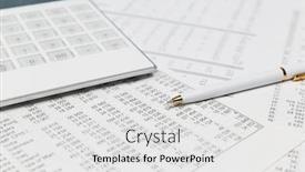 Presentation with financial accounting - Theme having financial-accounting-pen-and-calculator background and a white colored foreground