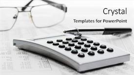  Presentation with financial accounting - Slide deck featuring financial accounting pen and calculator background and a white colored foreground